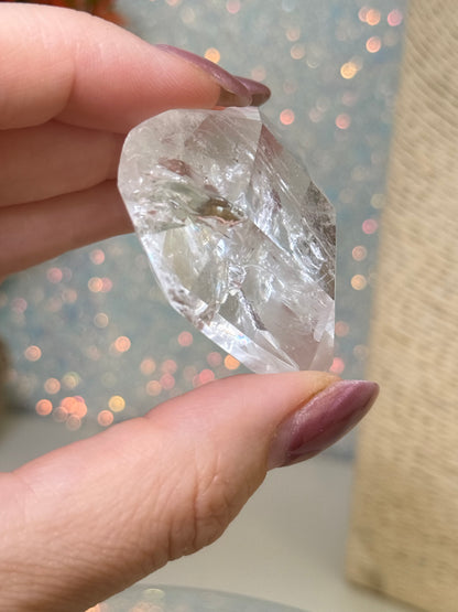 Faceted Clear Quartz Heart