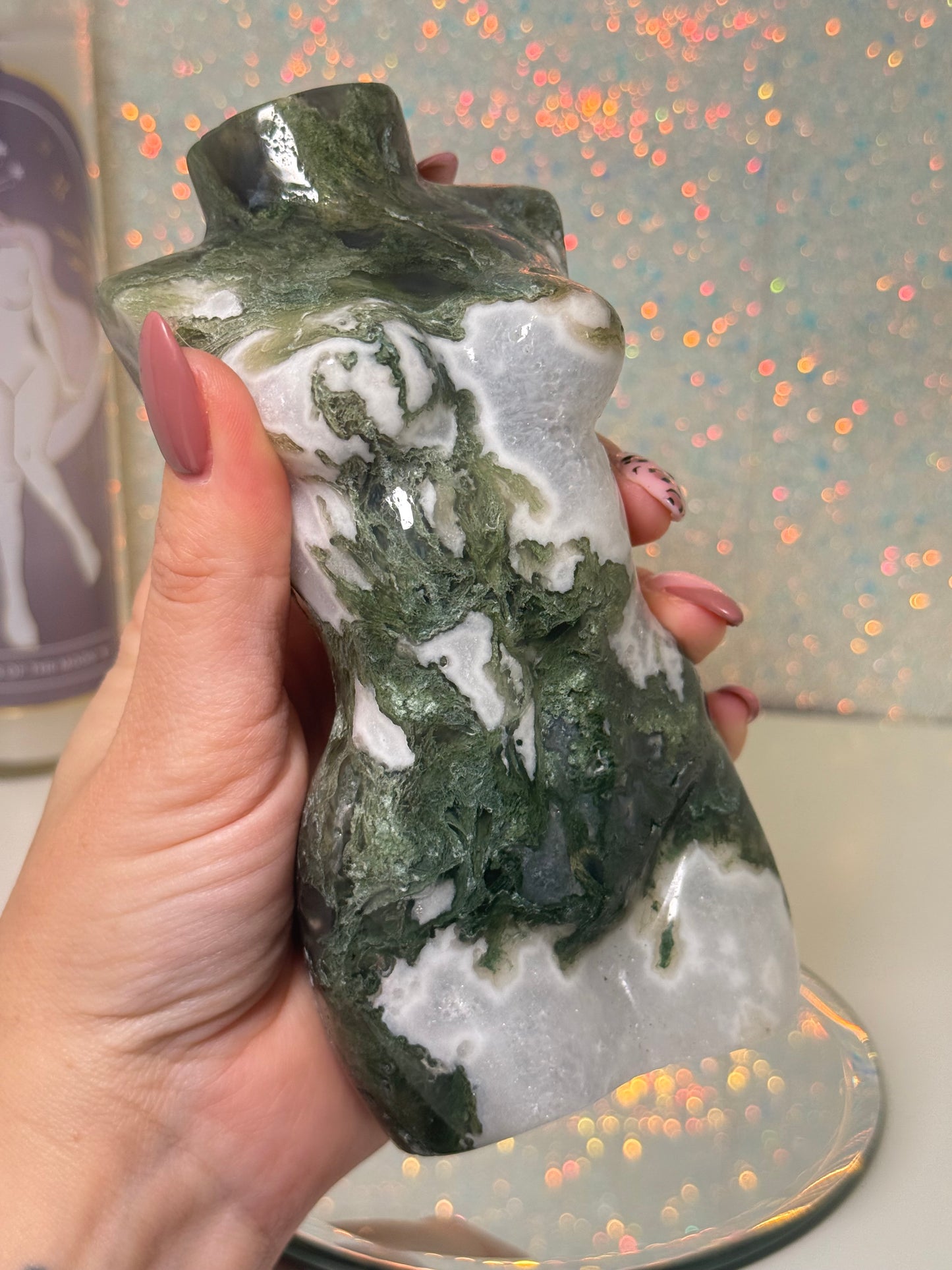 Large Moss Agate Lady Body