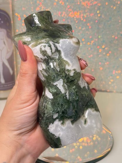 Large Moss Agate Lady Body