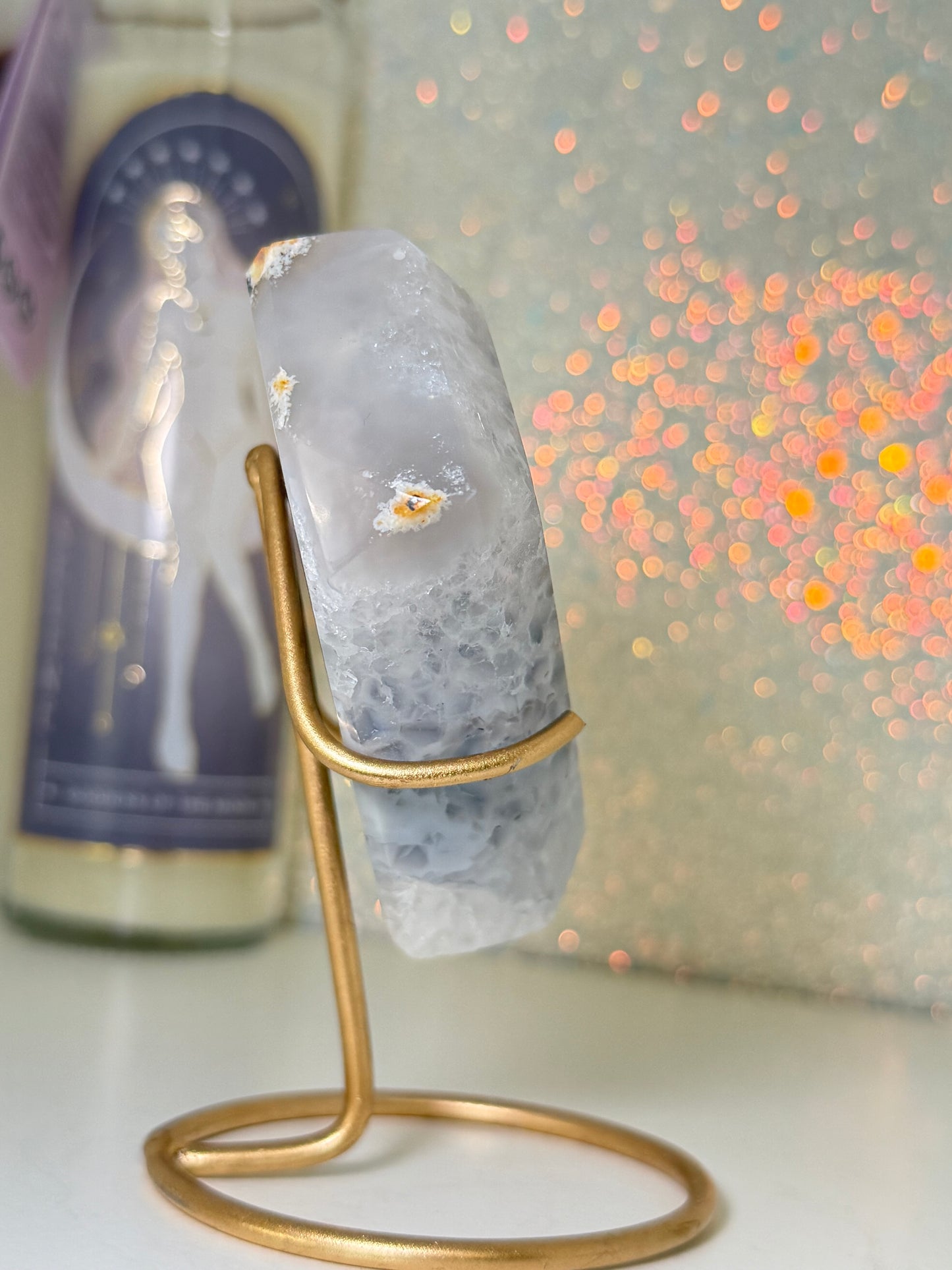 Brazilian Agate Diamond On Stand