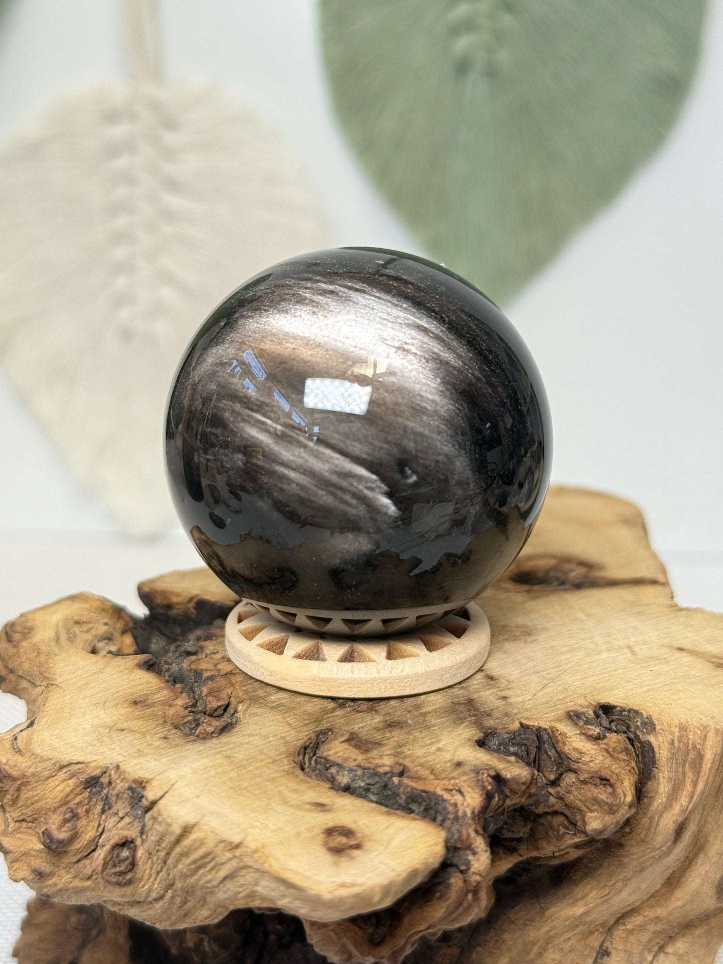 Silver Sheen Obsidian Sphere