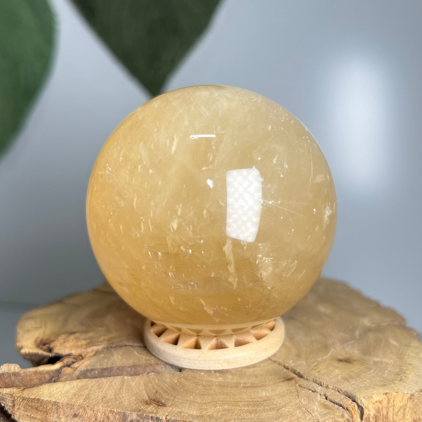 Honey Calcite Sphere