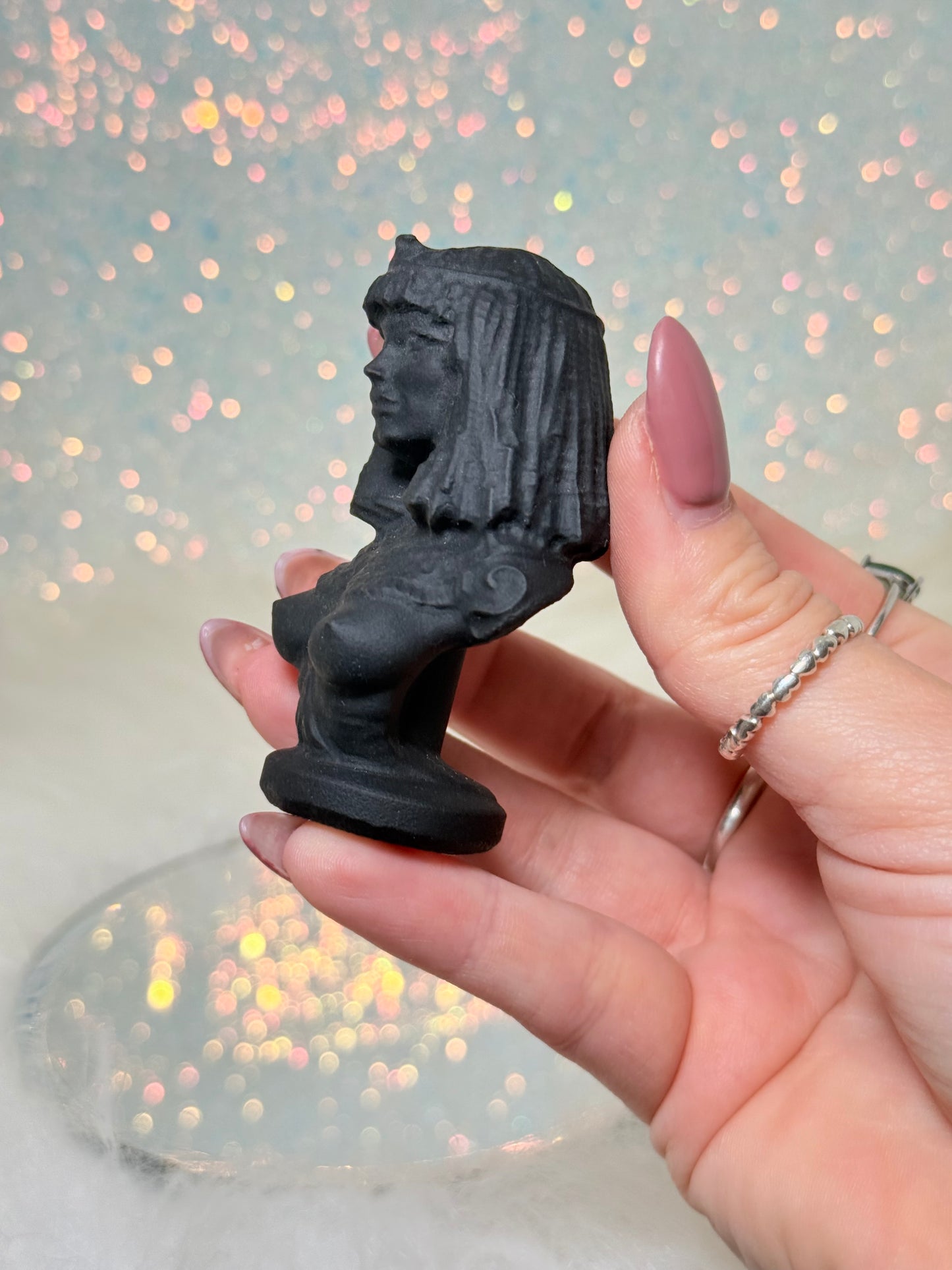 Matte Black Obsidian Cleopatra