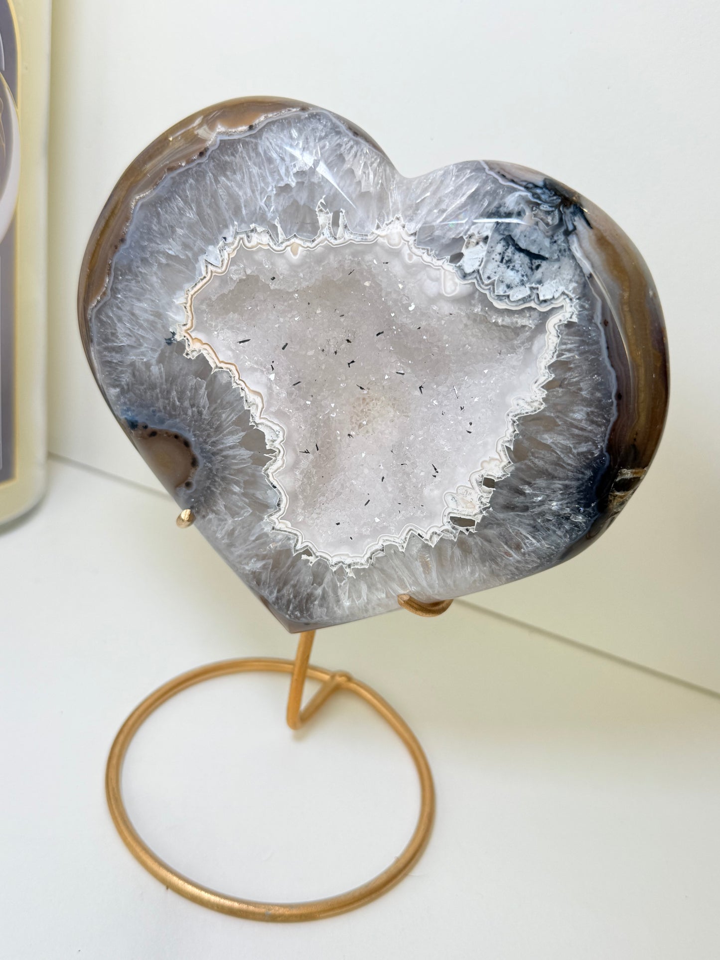 Brazilian Agate Heart With Stand