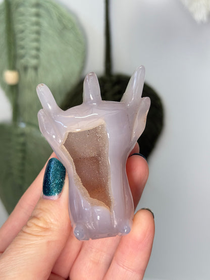 Druzy Agate Dragon Head