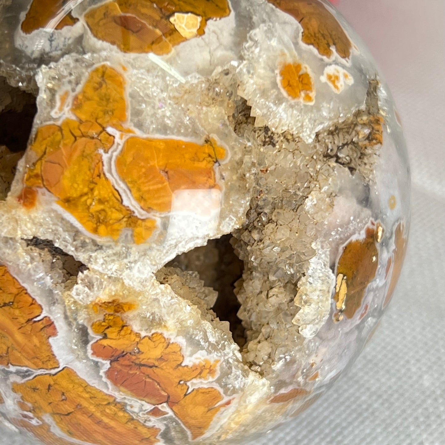 Yellow Petal Agate Sphere