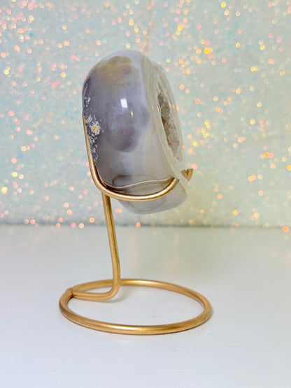 Brazilian Agate Heart On Stand