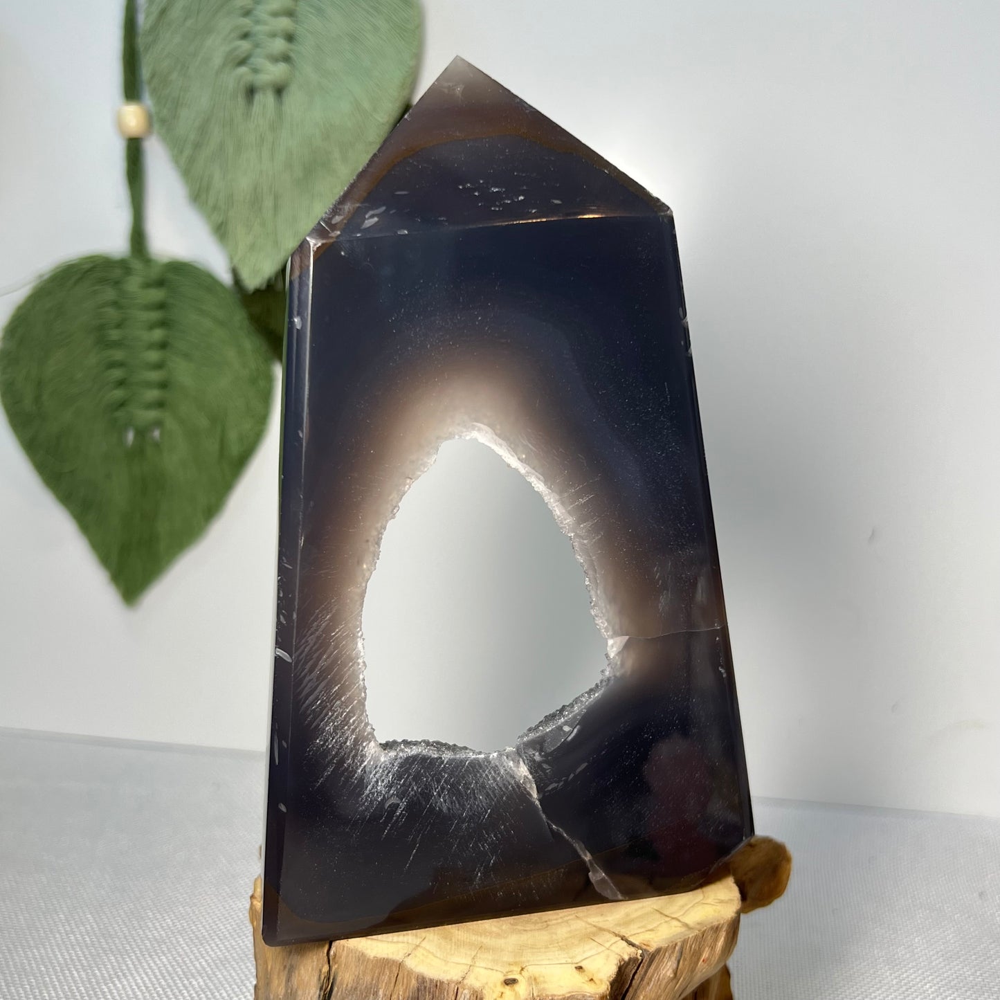 Large Druzy Agate Tower (With UV Reactive Calcite)