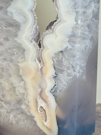 Large Druzy Agate Tower