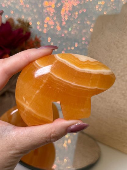 Orange Calcite Zuni Bears