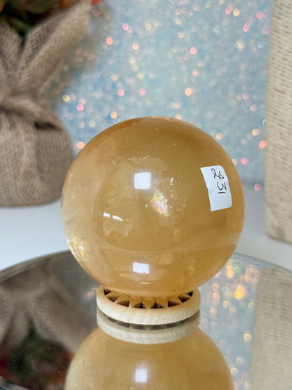 Honey Iceland Spar Sphere
