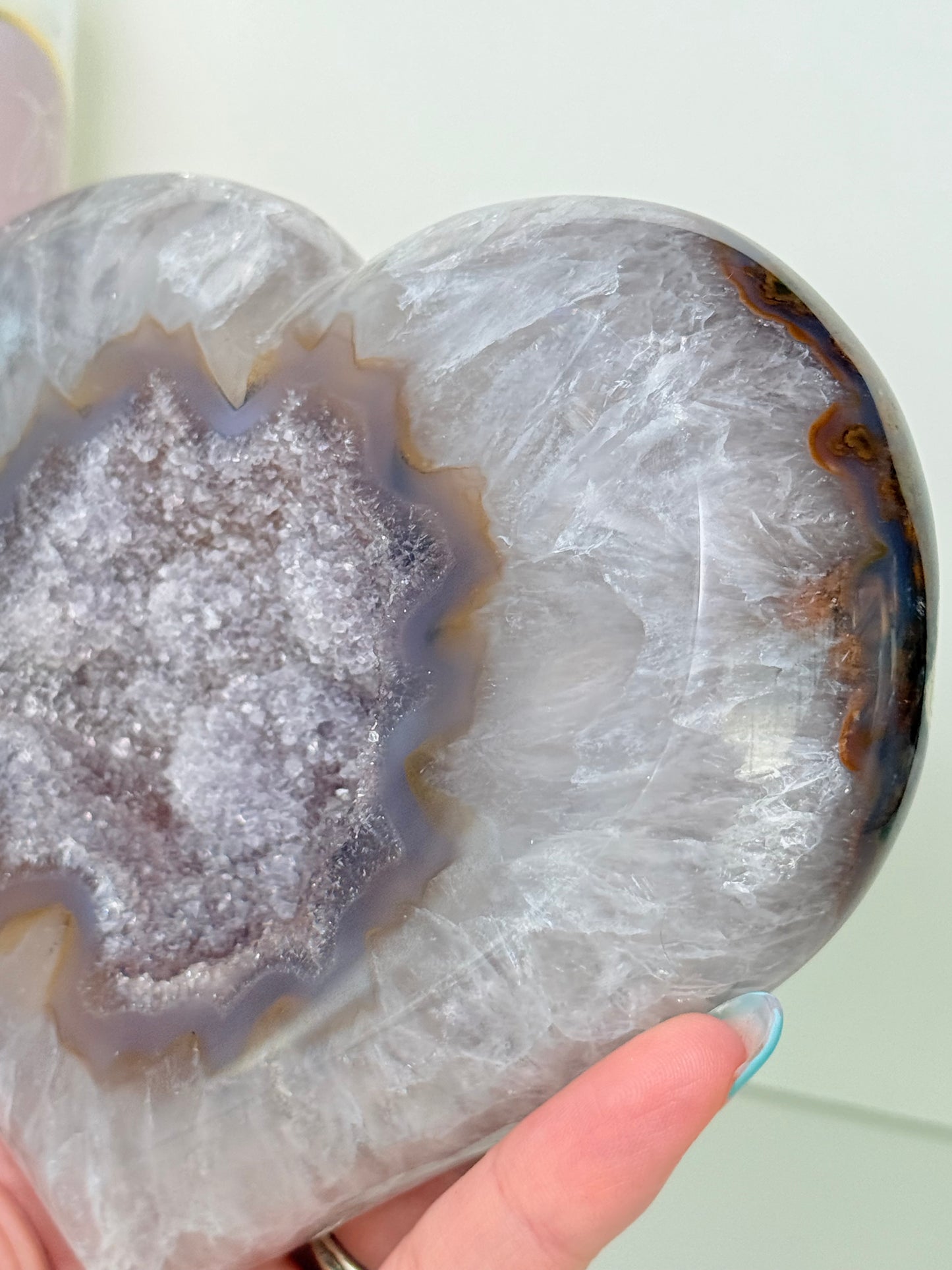 Large Brazilian Agate Heart With Stand