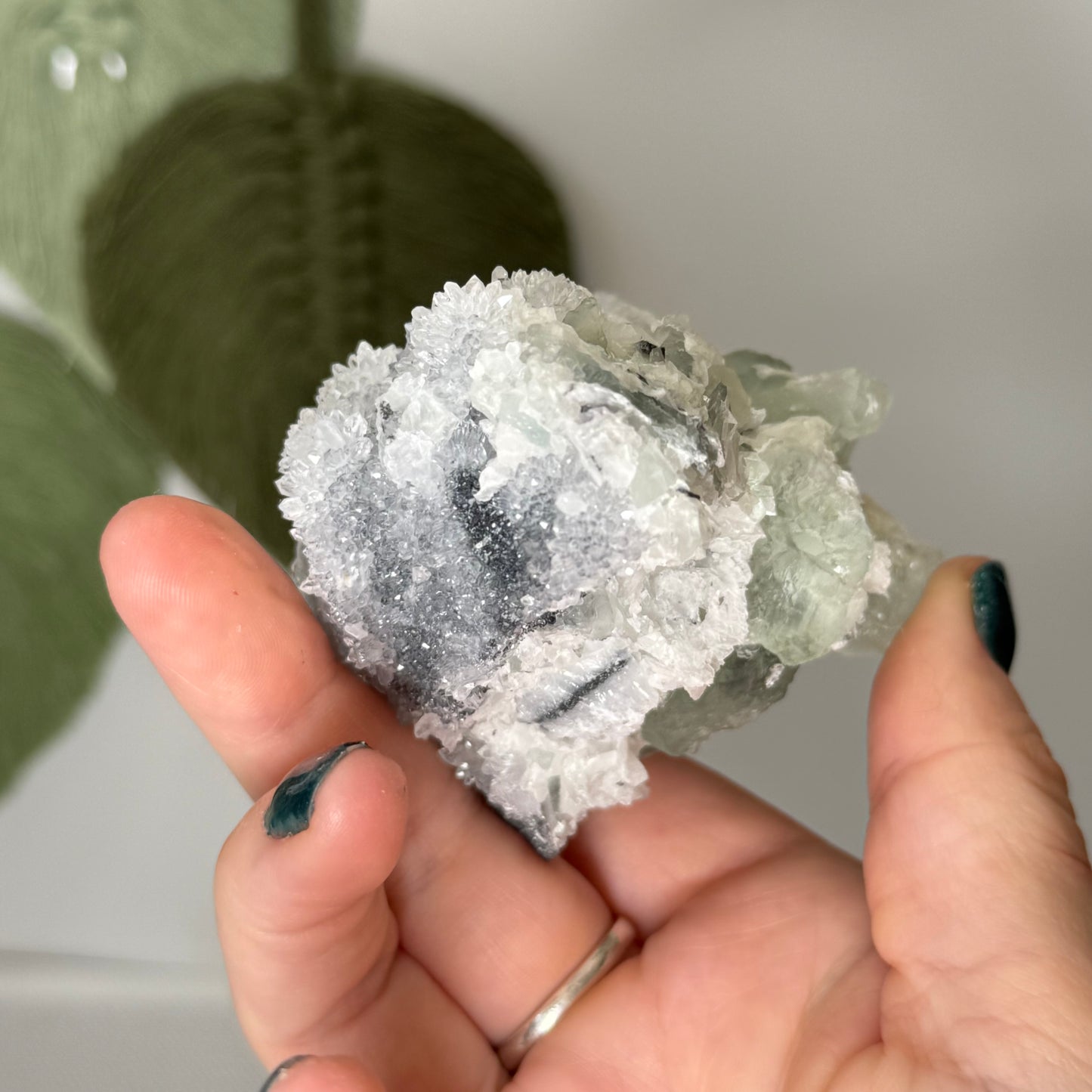 Fluorite Raw with Chalcedony & Calcite