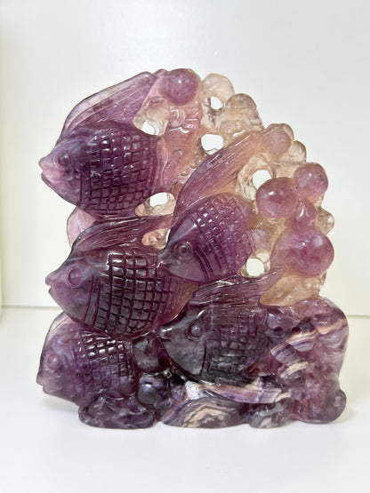XL Fluorite Fish Carving
