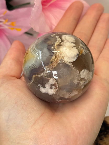 Flower Agate Sphere