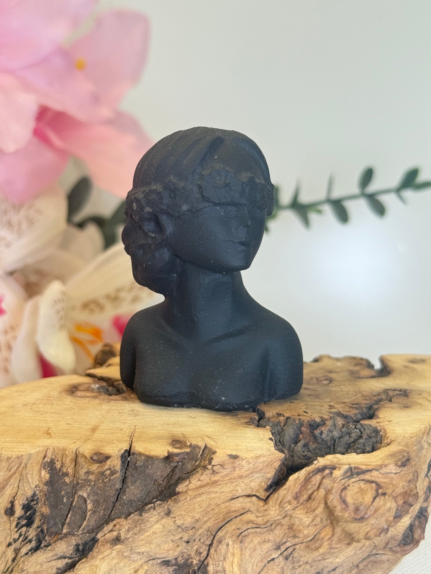 Matte Black Obsidian Lady Bust