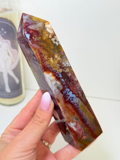 Purple Chalcedony & Jasper Tower (Indonesia)