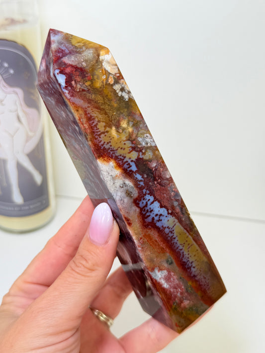 Purple Chalcedony & Jasper Tower (Indonesia)