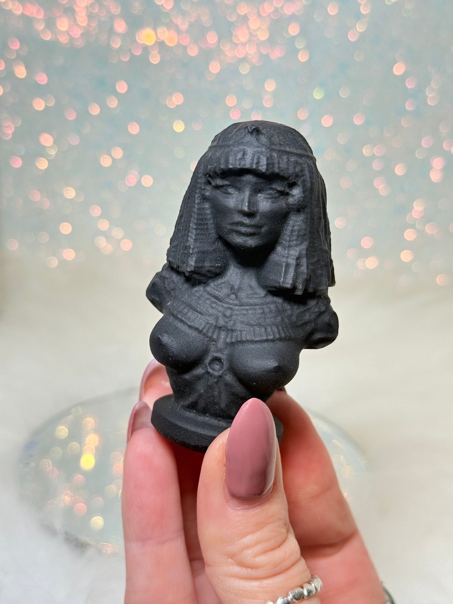 Matte Black Obsidian Cleopatra