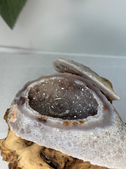 Agate Geode Ring/Trinket Box