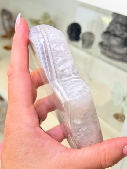 Brazilian Agate Hamsa Hand On Stand