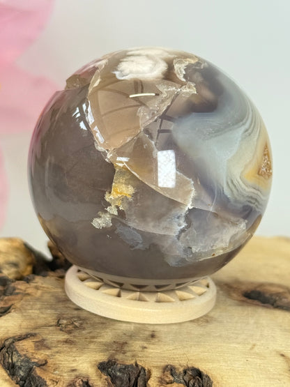 Flower Agate Sphere
