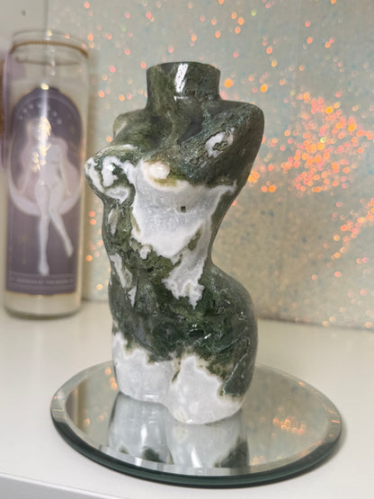 Large Moss Agate Lady Body