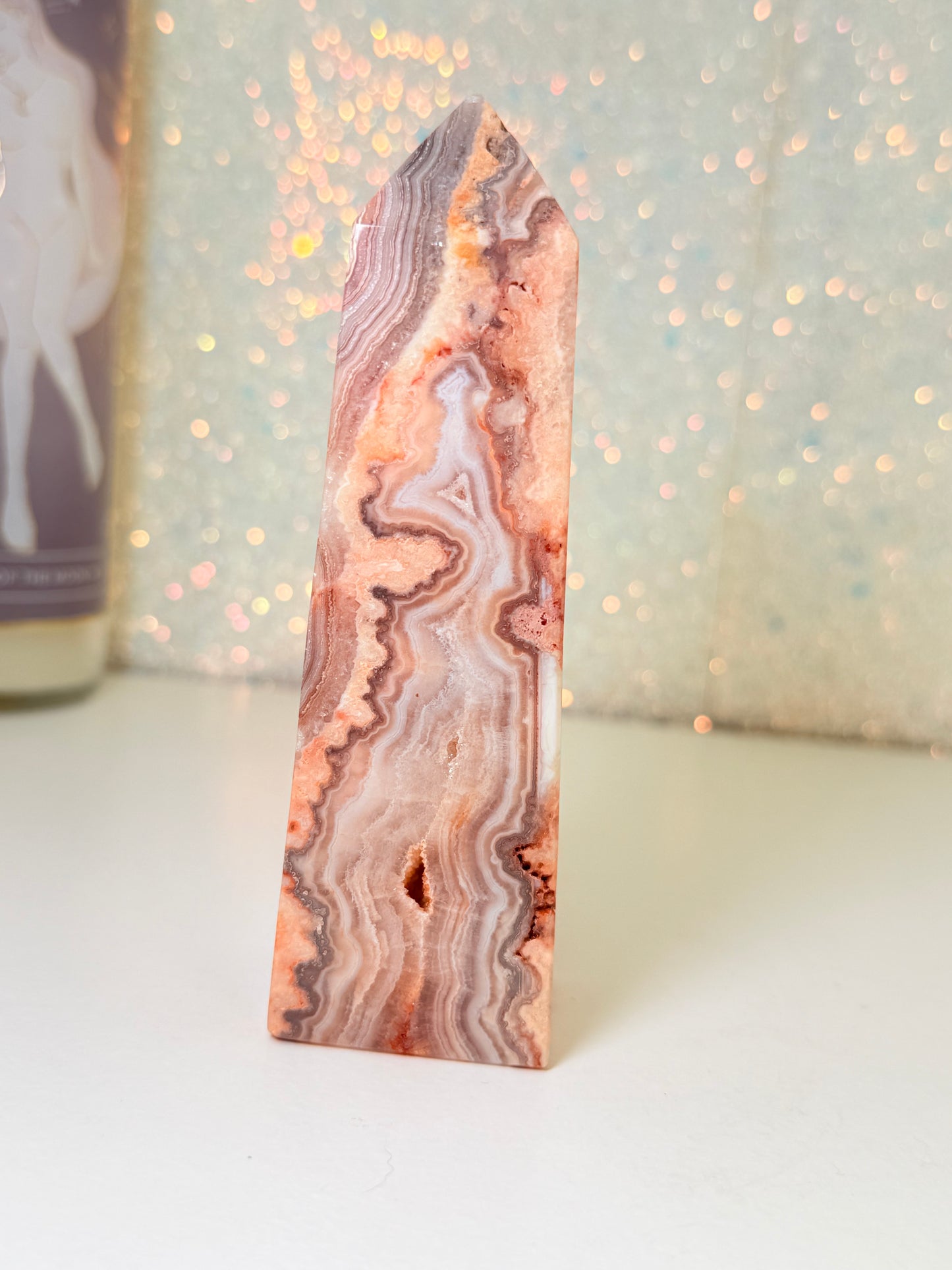 Pink Crazy Lace Agate Tower