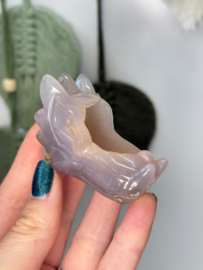 Druzy Agate Dragon Head