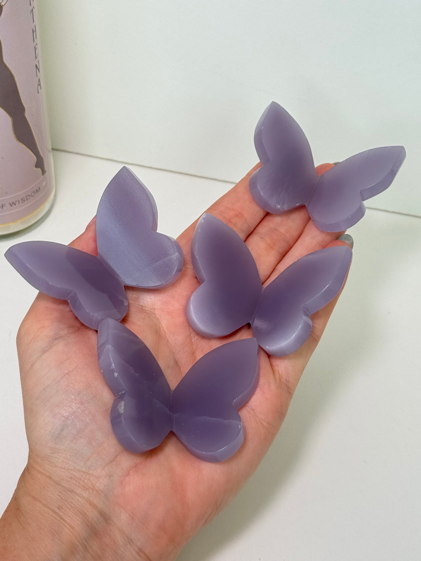 Yttrium (Lavender) Fluorite 3D Butterflies