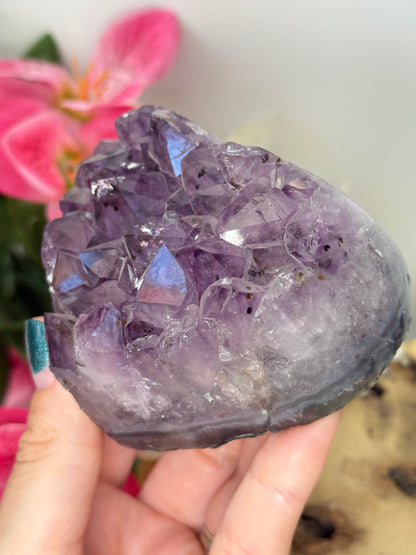Chunky Amethyst In Agate Cluster Heart