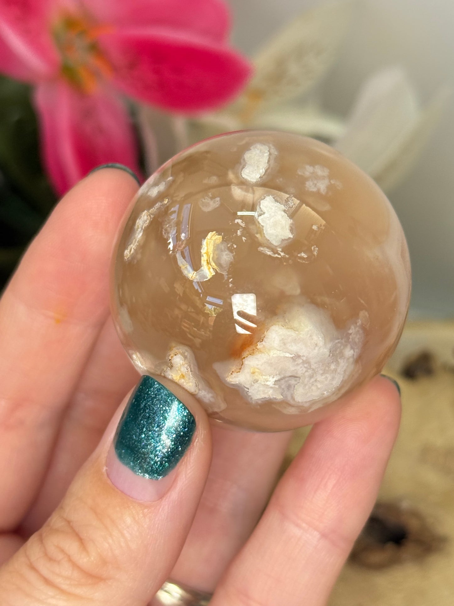 Flower Agate Sphere