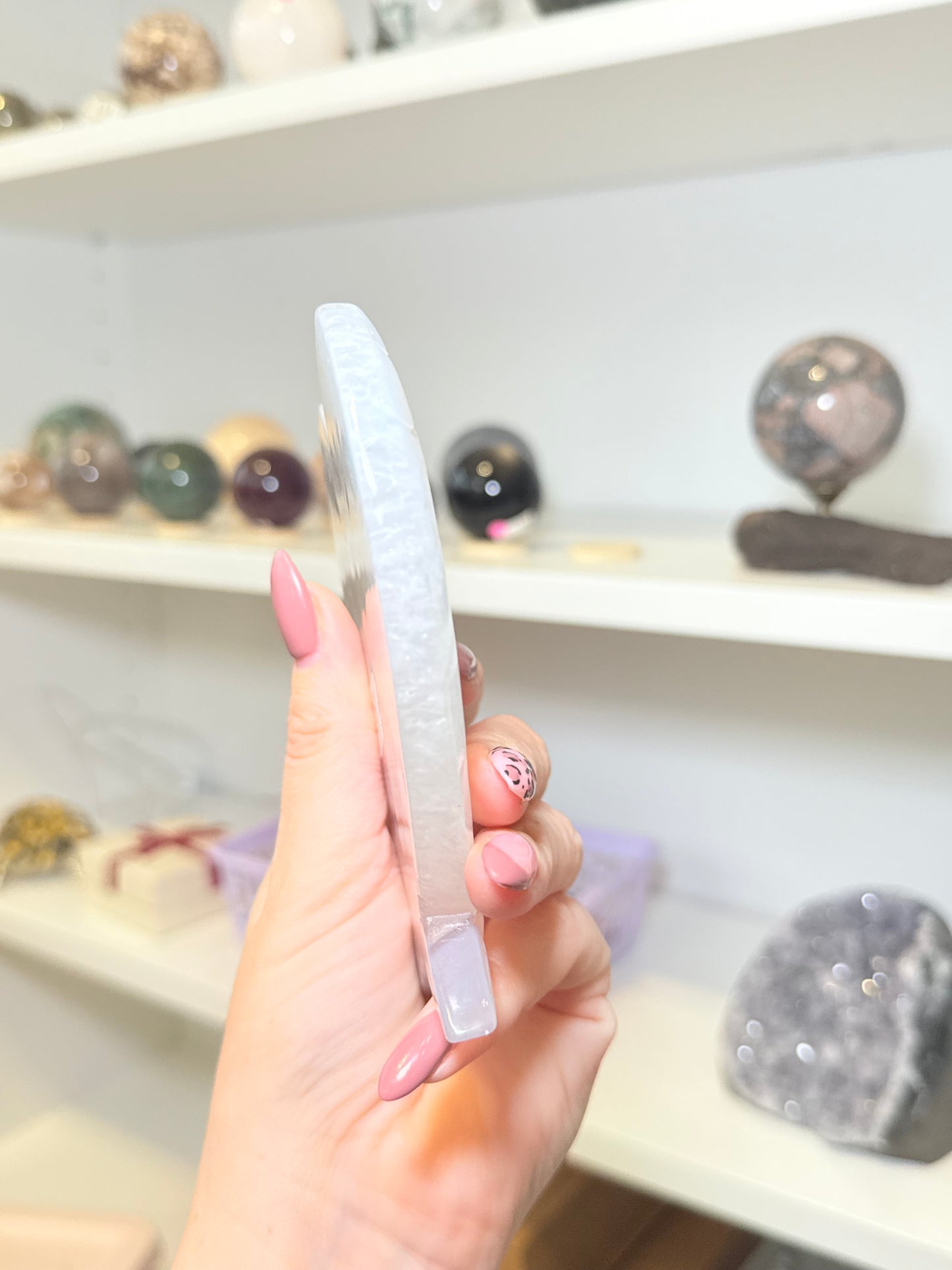 Druzy Agate Heart Wings On Stand