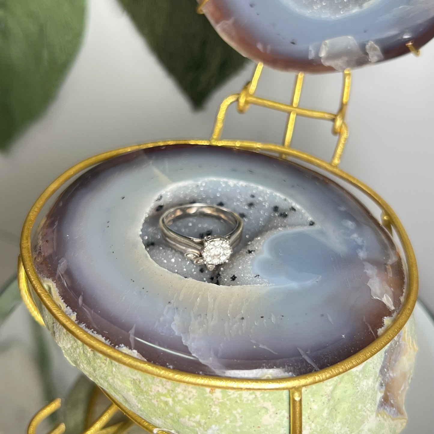 Agate Geode Ring Box