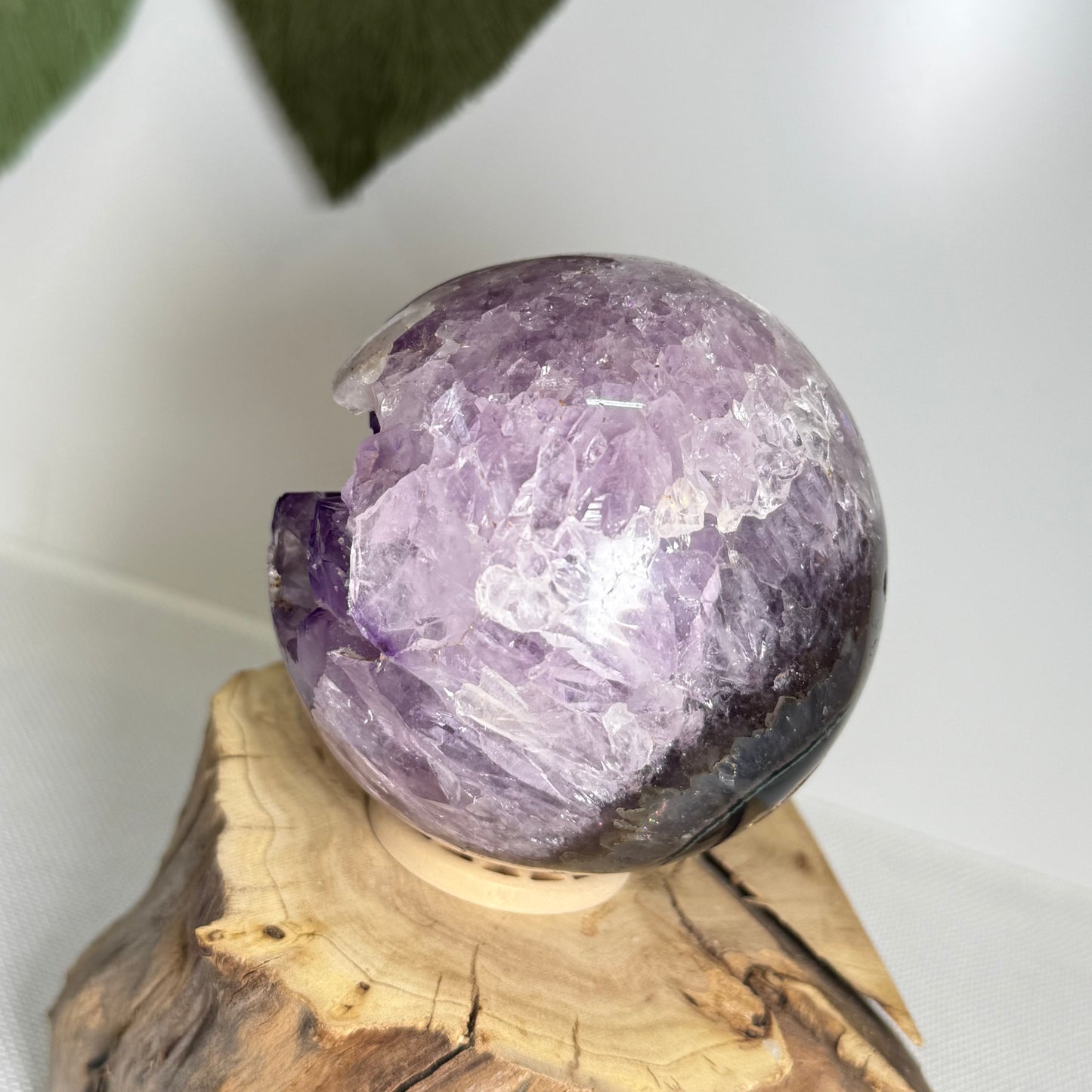 Amethyst Agate Sphere With Calcite