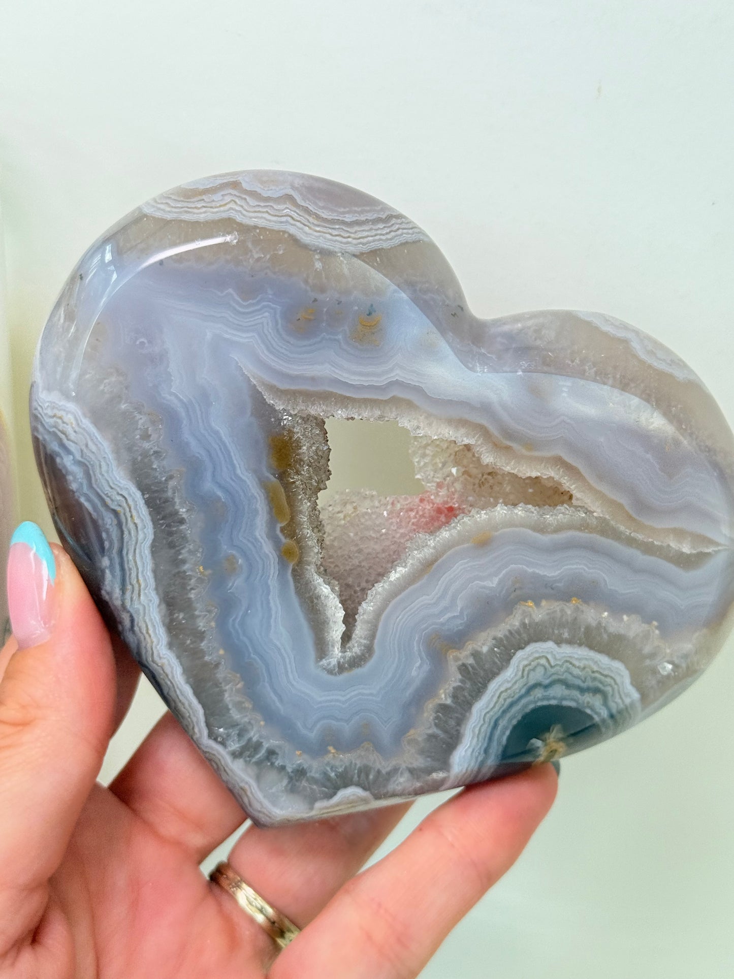 Brazilian Agate Heart On Stand
