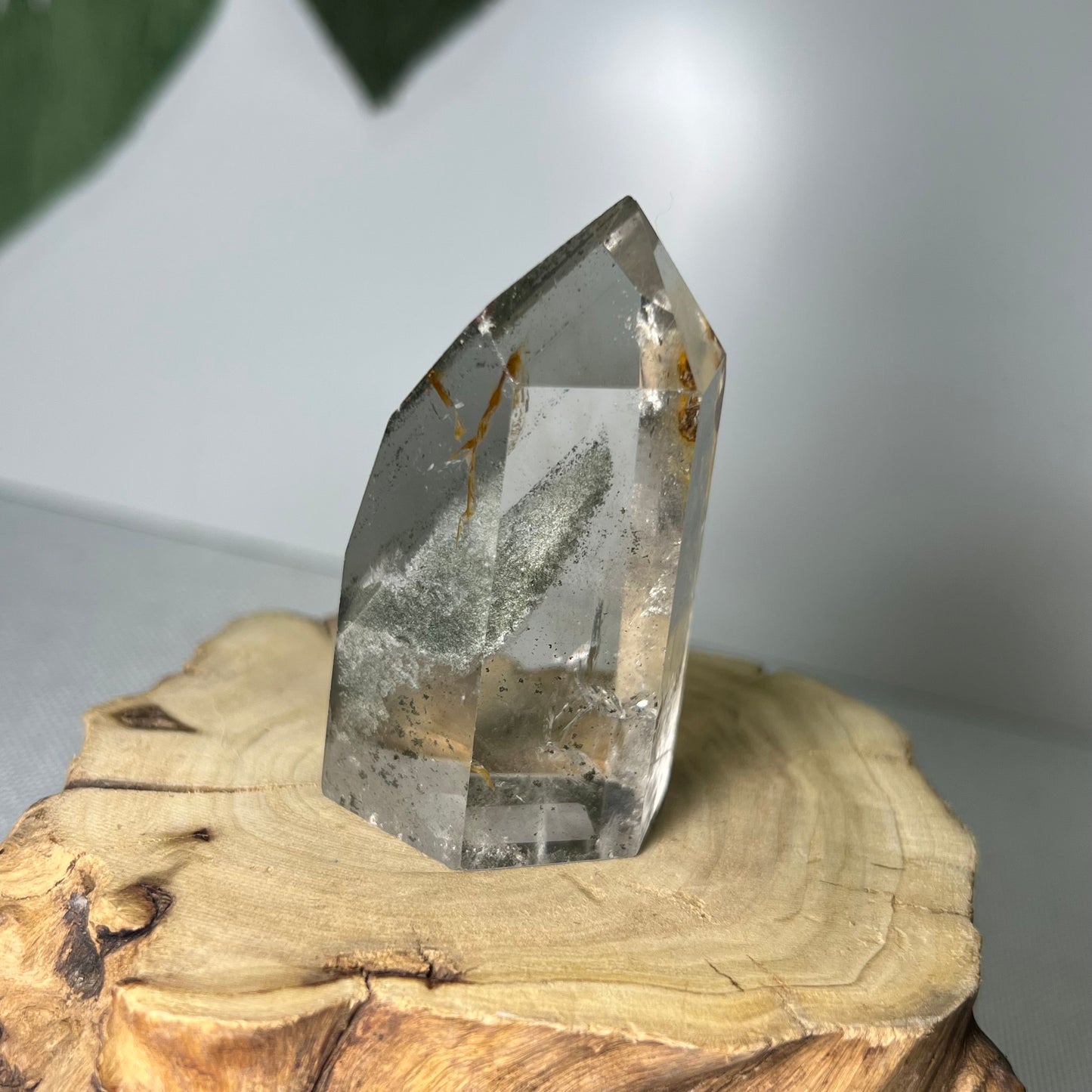 Garden Quartz Point With Golden Healer