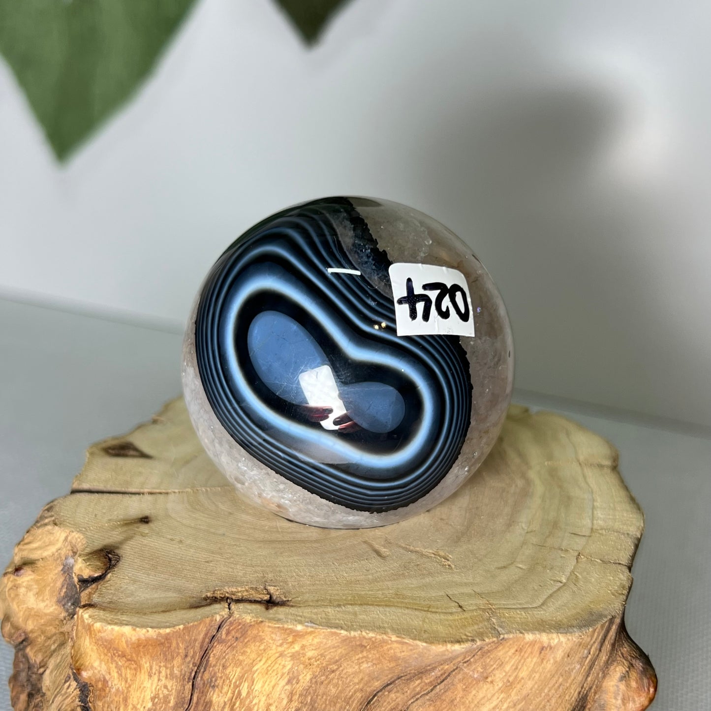 Black Banded Agate Sphere