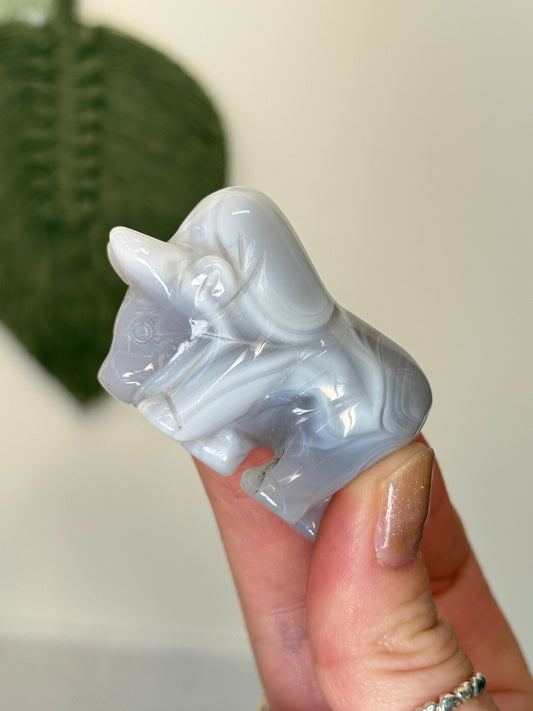 Agate Bull Carving