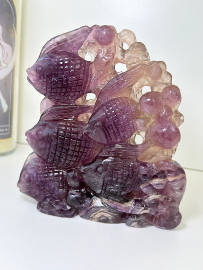 XL Fluorite Fish Carving