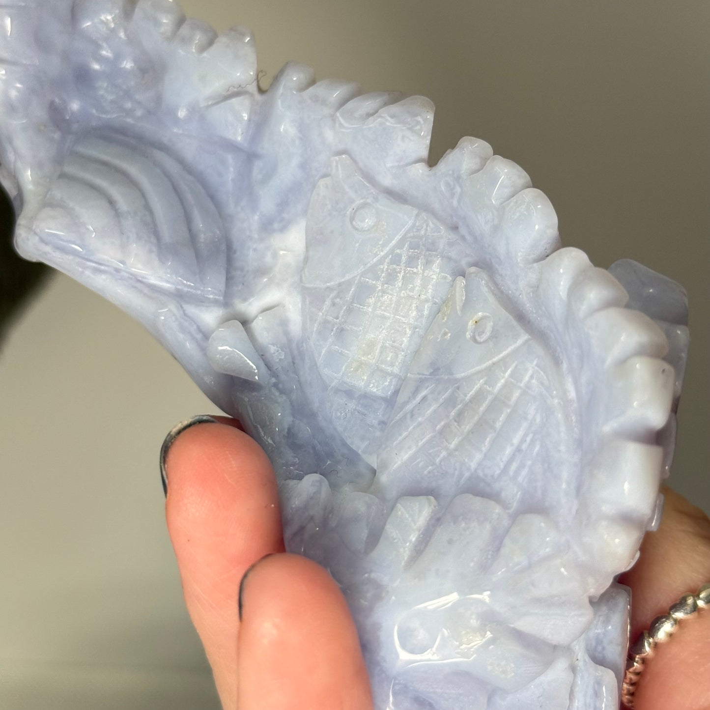 Blue Lace Agate Sea Theme Carving