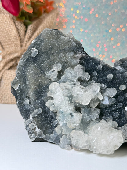 Black Chalcedony With Apophyllite