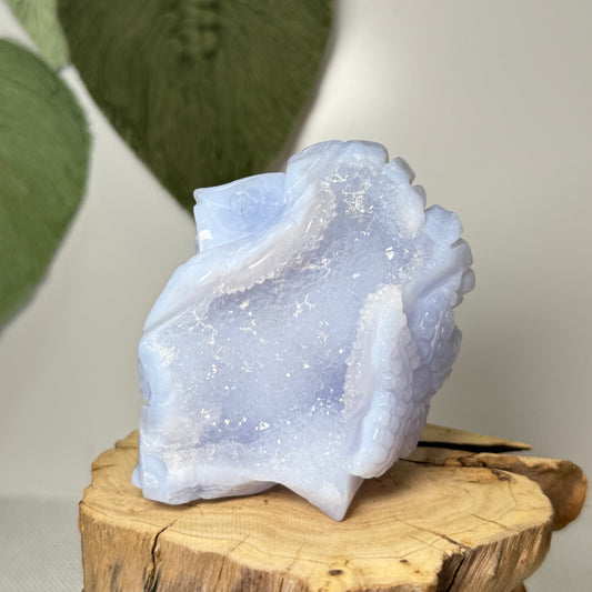 Blue Lace Agate Sea Themed Carving