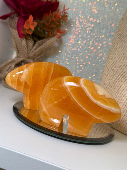 Orange Calcite Zuni Bears