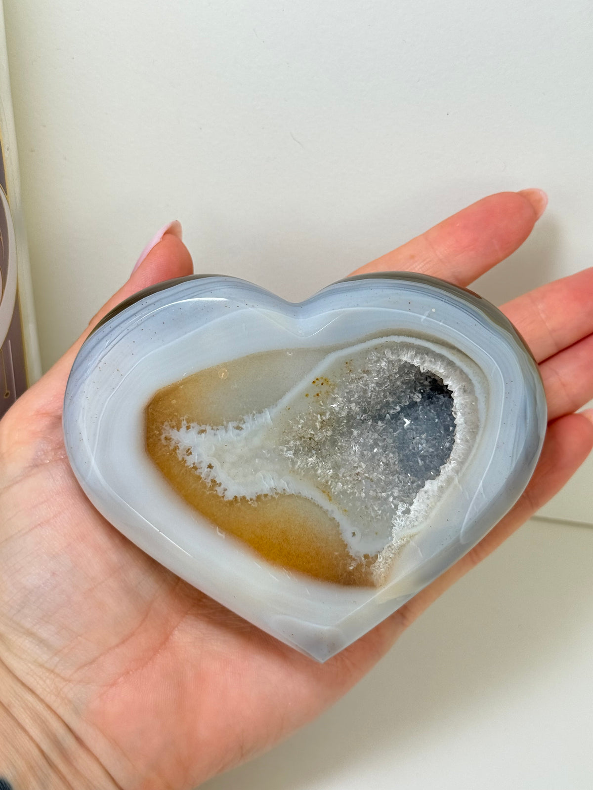 Brazilian Agate Heart On Stand