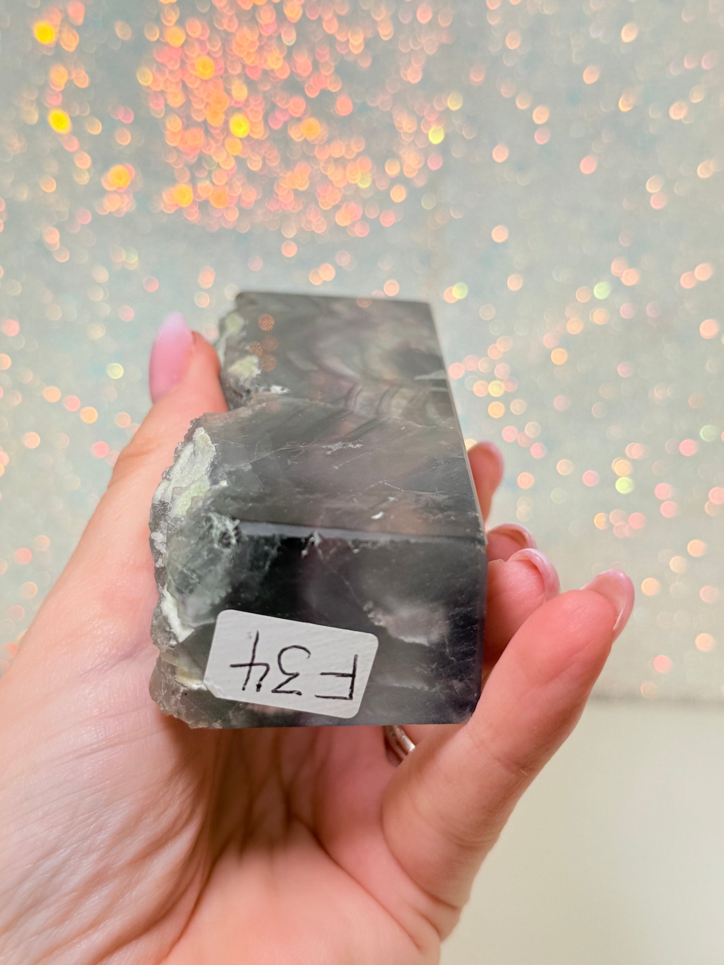 Fluorite Tower With Raw Edge