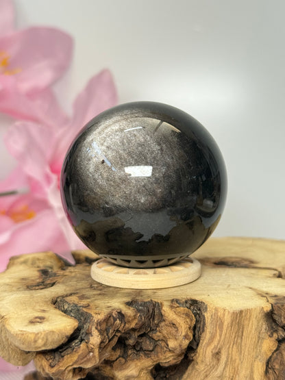 Silver Sheen Obsidian Sphere