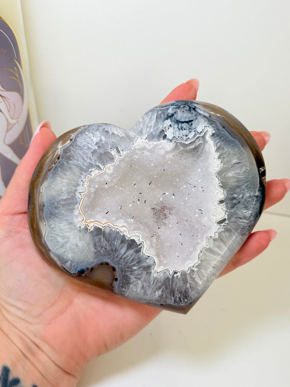 Brazilian Agate Heart With Stand