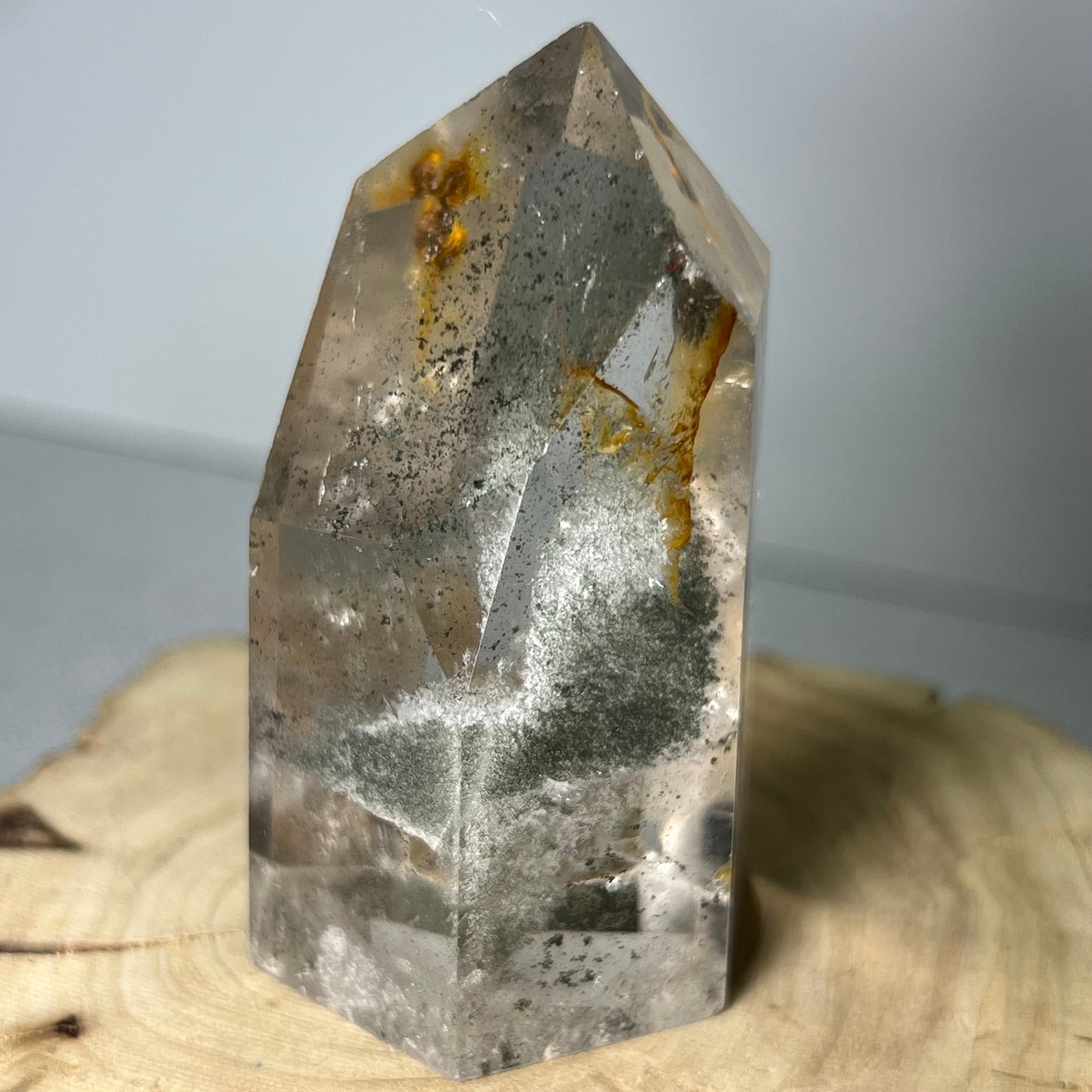 Garden Quartz Point With Golden Healer