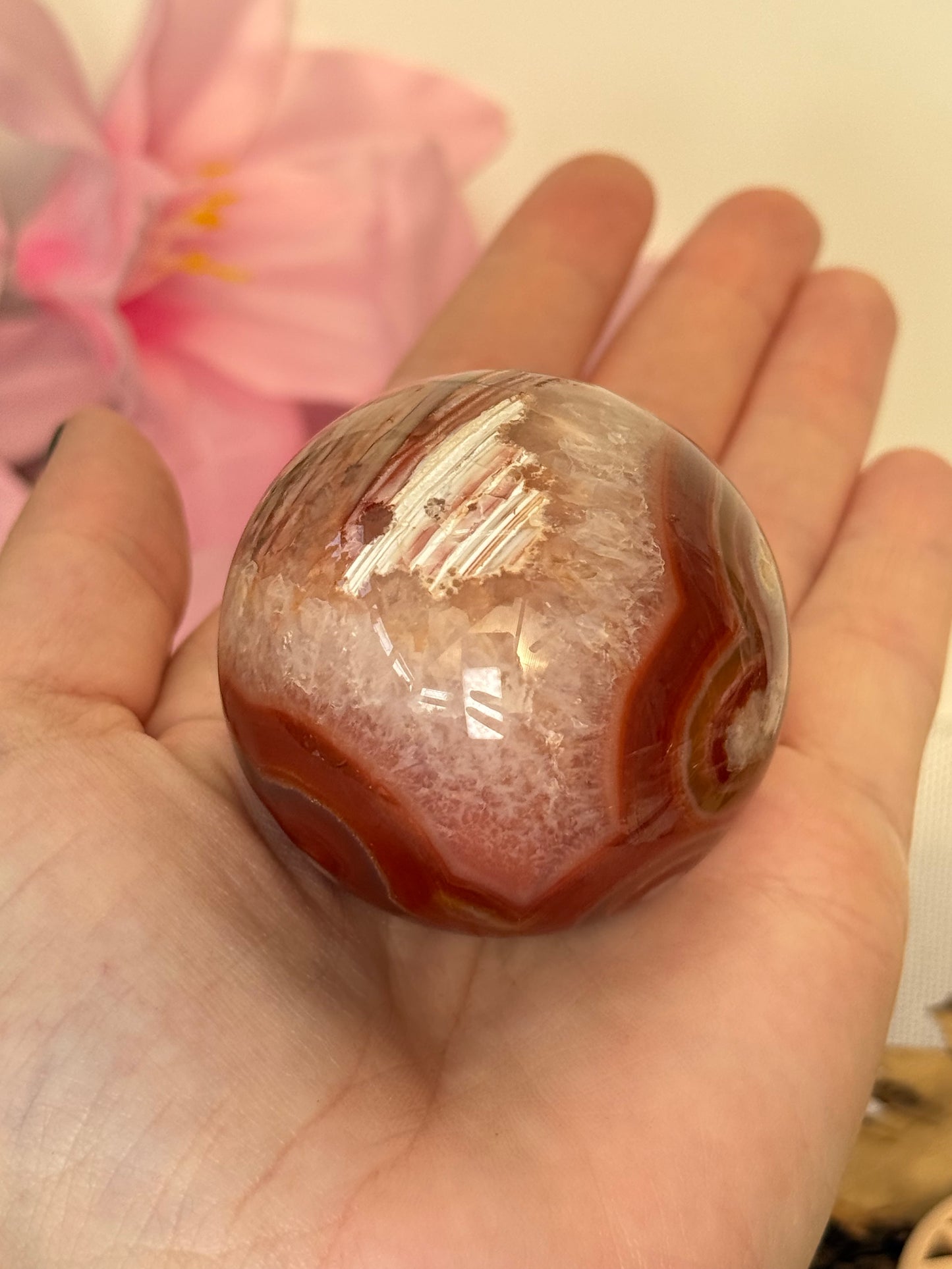 Flower Carnelian Sphere